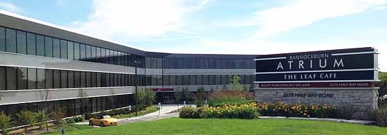 Exterior of the Bannockburn Atrium as seen from Half Day Road. More about Lake Cook Reporting at our home page.