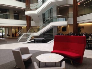 The redesigned lobby, with a lounge area included.