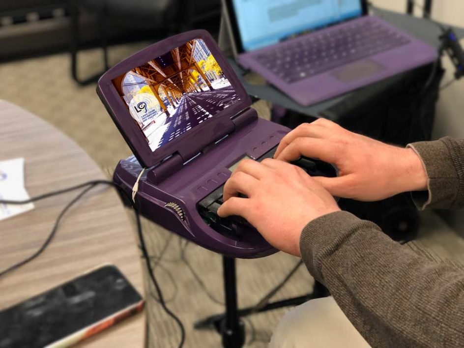 Example stenography machine similar to ones used by certified court reporters at Lake Cook Reporting and how it contrasts with digital recorders